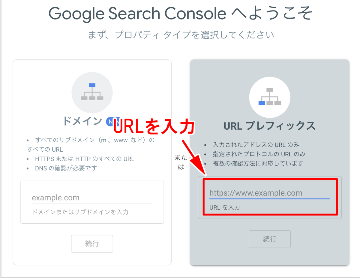 URLを入力