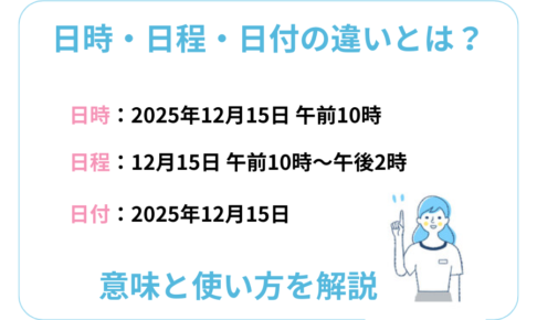 日時・日程・日付の違いとは？意味と使い方を解説